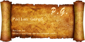 Pallas Gergő névjegykártya