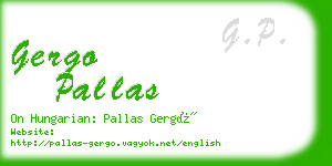 gergo pallas business card